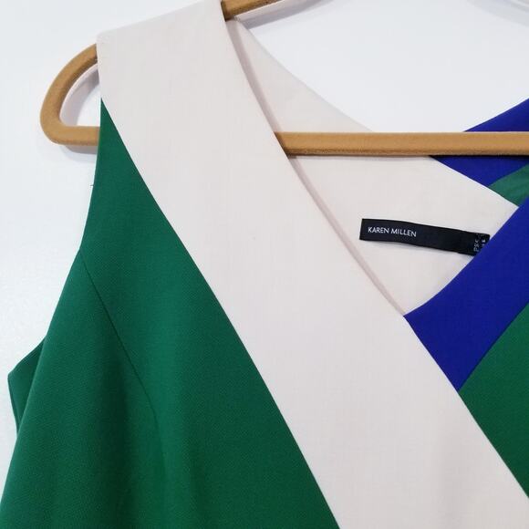 Karen Millen Color Block Sheath Dress New with FLAWS Stains - Picture 13 of 16